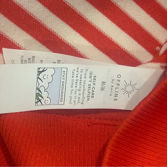 Offline by Aerie Red and White Striped Crop Top. Size Medium. NWOT - Picture 5 of 6